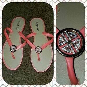 Rhinestone Jewel Coral Sandal